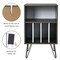 Freestanding Record Player Stand Record Storage Cabinet with Metal Legs